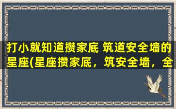 打小就知道攒家底 筑道安全墙的星座(星座攒家底，筑安全墙，全方位保障 【30个汉字】)